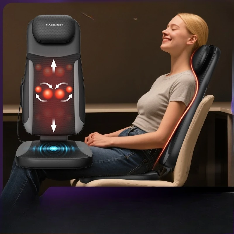 Vehicle Massage Cushion Shoulder and Neck Massager Upper and Lower Shiatsu Cervical Massage Pad for Whole Body Home Car Massager