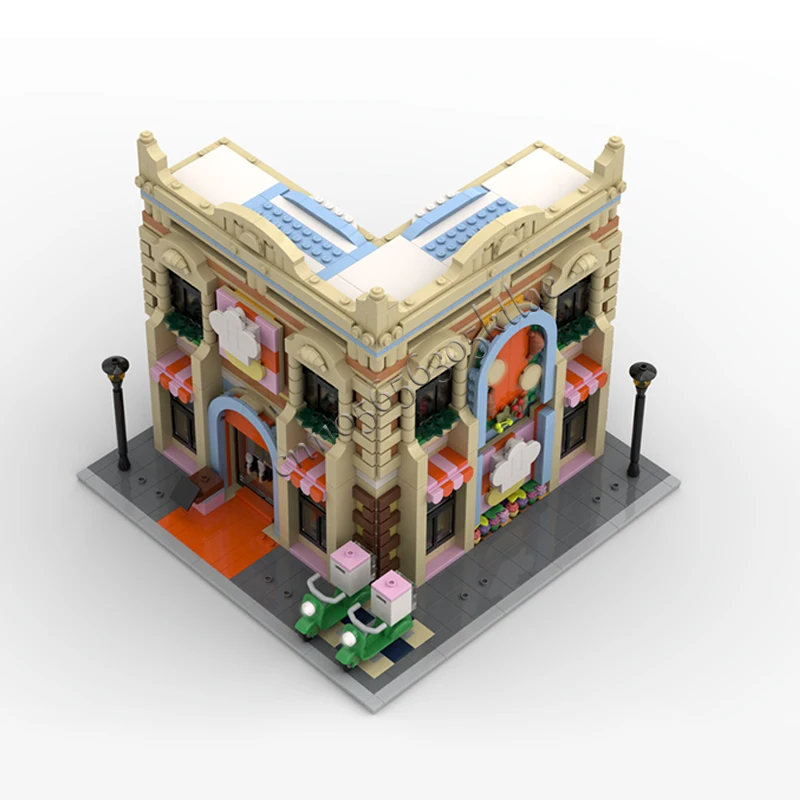 1817 pezzi di ingegneria cittadina ristorante e cucina angolo scolastico modulare MOC personalizza edificio modulare regalo di compleanno fai da te