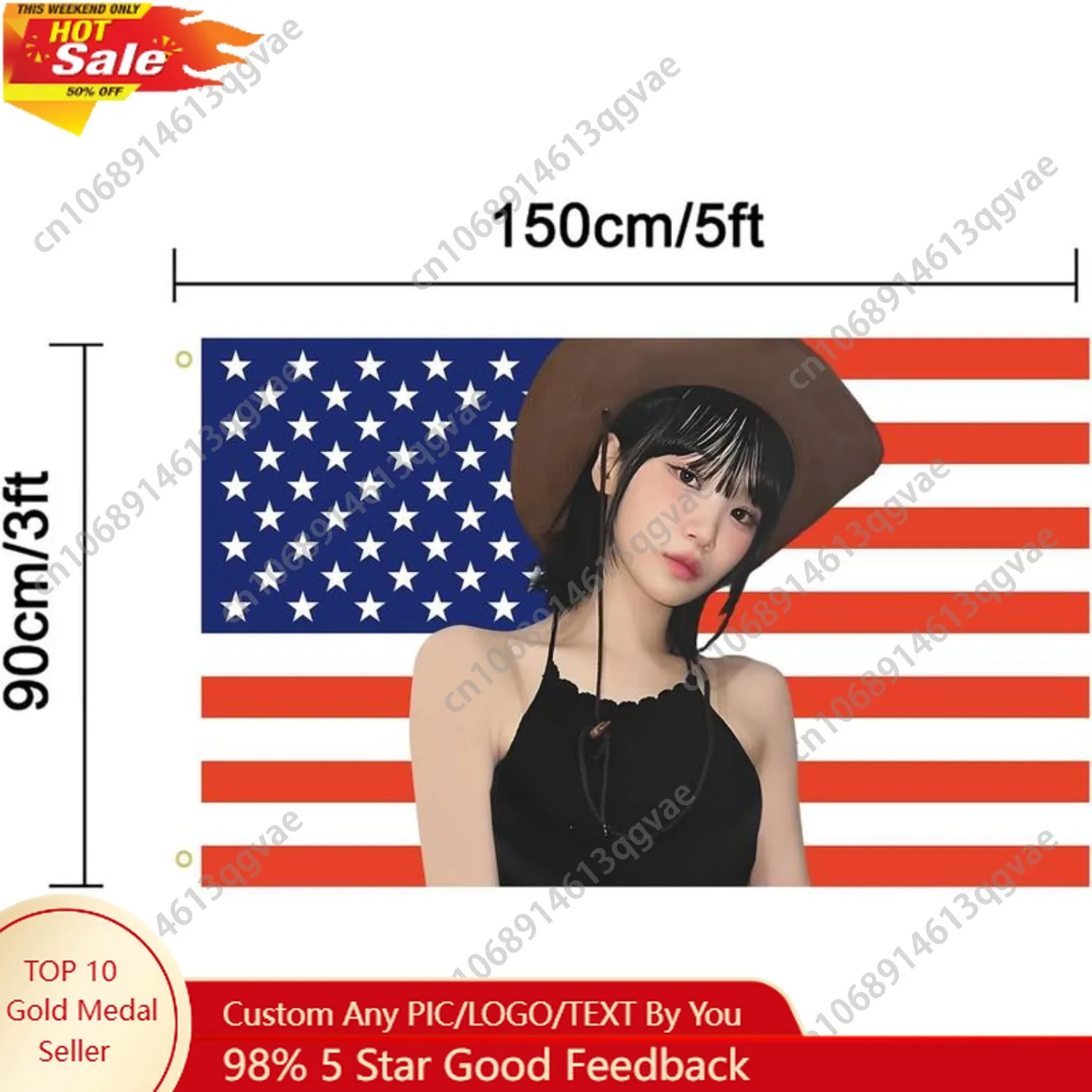 

Chaewon American Flag Tapestry Kpop Flag for College Dorm Room DecorOutdoorGift Parties Poster Banner Decora Custom Decoration