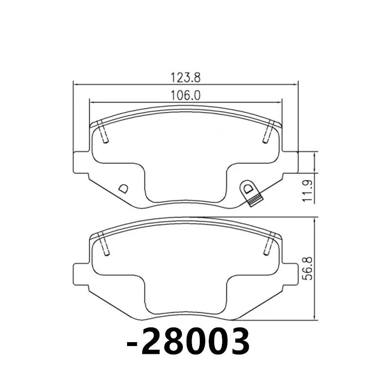 Front Brake Pad -28003 Is Suitable For Wuling S3/Baojun 730/560/510/360/Beiqi Weiwang M60/M50f/Auto Parts Ceramic Brake Pad