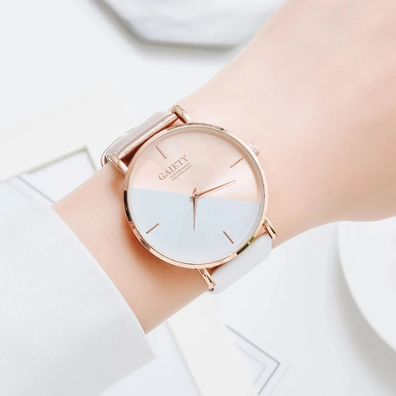 Gaiety Brand Women Watches Leather Rose Gold Dress Female Clock Luxury Brand Design Women Watches Simple Fashion Ladies Watches