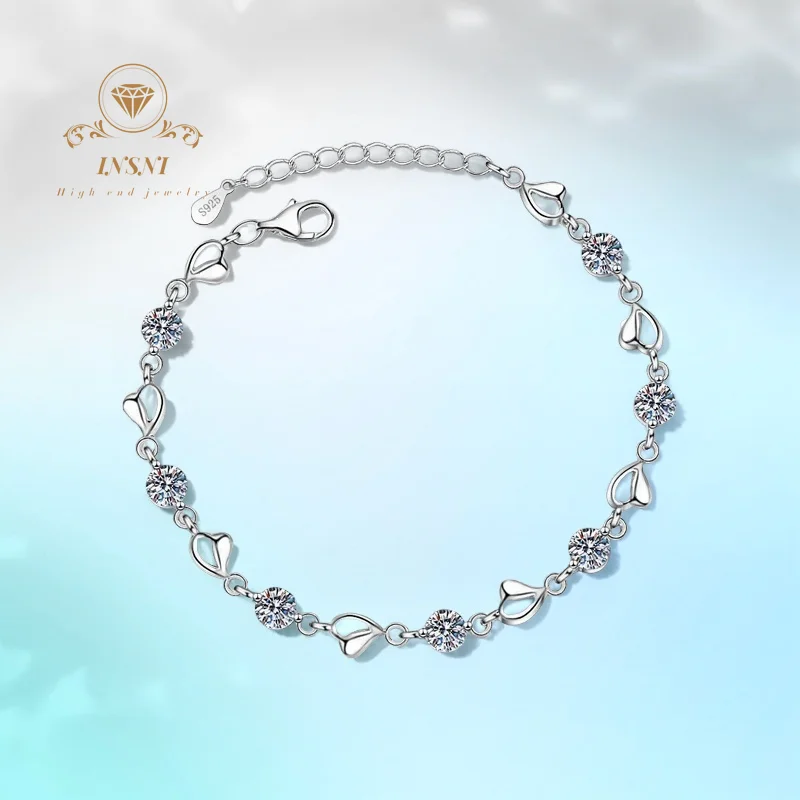 

3,5 карата GBA сертифицированный S925 чистый посеребренный PT950 золотой браслет с муассанитом в форме сердца благородные роскошные ювелирные изделия для женщин подарок