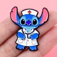 Cute Alien Enamel Pins Doctor Nurse Brooches Badge Lapel Pin For Backpack Clothes Accessories Medical Jewelry Birthday Gifts