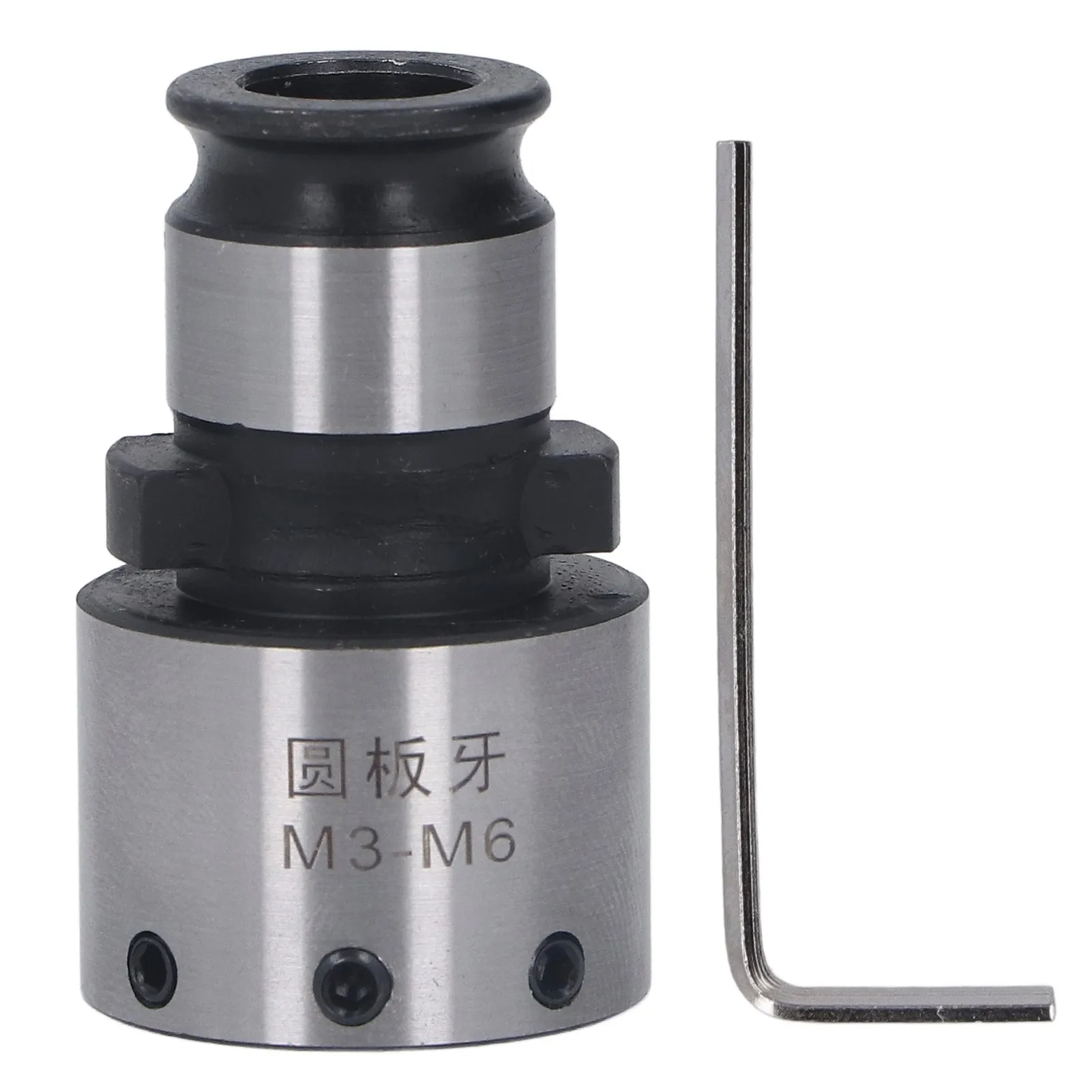 GT12 Round Die Chuck with Hex Wrench Carbon Steel Male Thread Die Collet Threading Lathe Tool