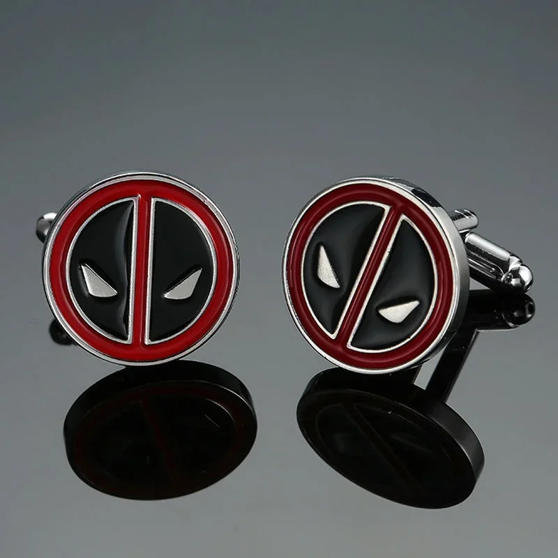 

Super-heros Deadpools Cufflink Metal Enamel Cufflinks New Movie Figure Toys Men Fashion Jewelry Accessories Boys Birthday Gifts