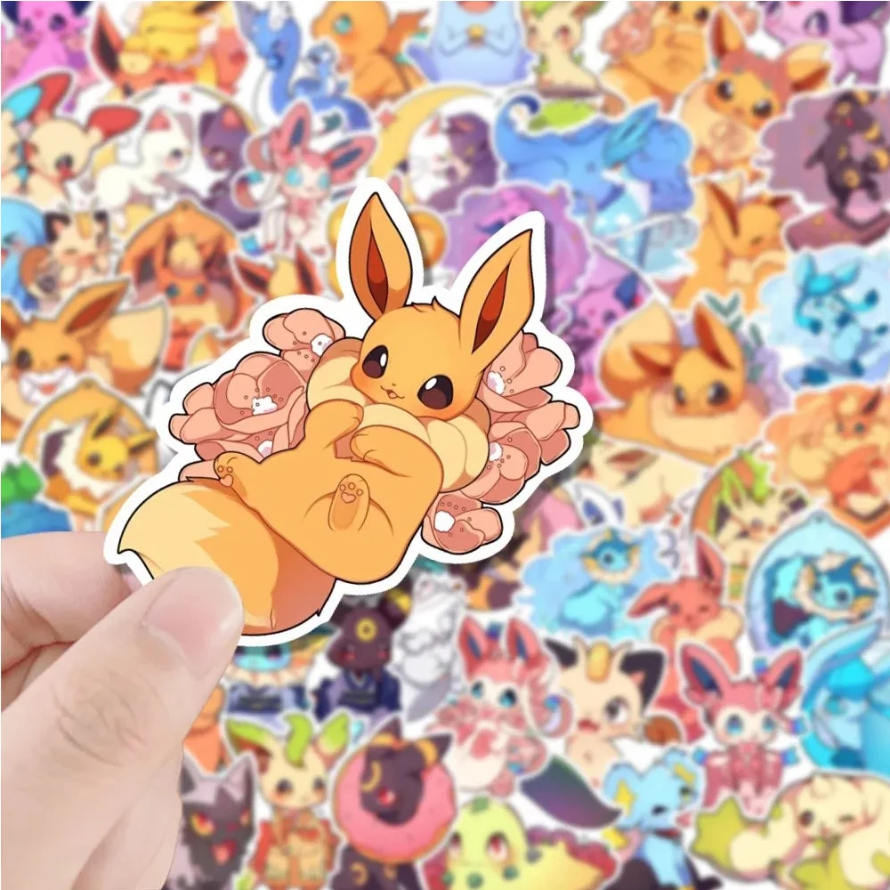 10/30/50pcs Kawaii Pikachu Eevee Cartoon Stickers Aesthetic Cute Pokemon Decals Toys Waterproof DIY Phone Case Diary Car - view 5