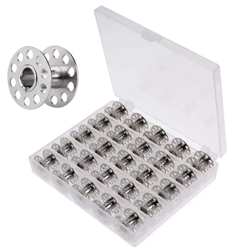 5/15/20/25/30 stücke Metall Spule Box Notwendige Spule Für Haushalt Nähmaschine Sichtbare Mesh Lagerung Boxen DIY Nähen Werkzeug Teile