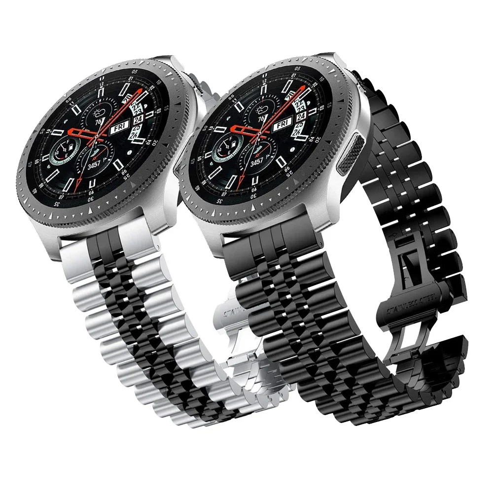 Металлический ремешок 22 мм для Huawei Watch 4/3/GT5-4-3 Pro/Amazfit GTR 4/Stratos 3, браслет из нержавеющей стали Samsung Watch 3/ремешок Gear S3