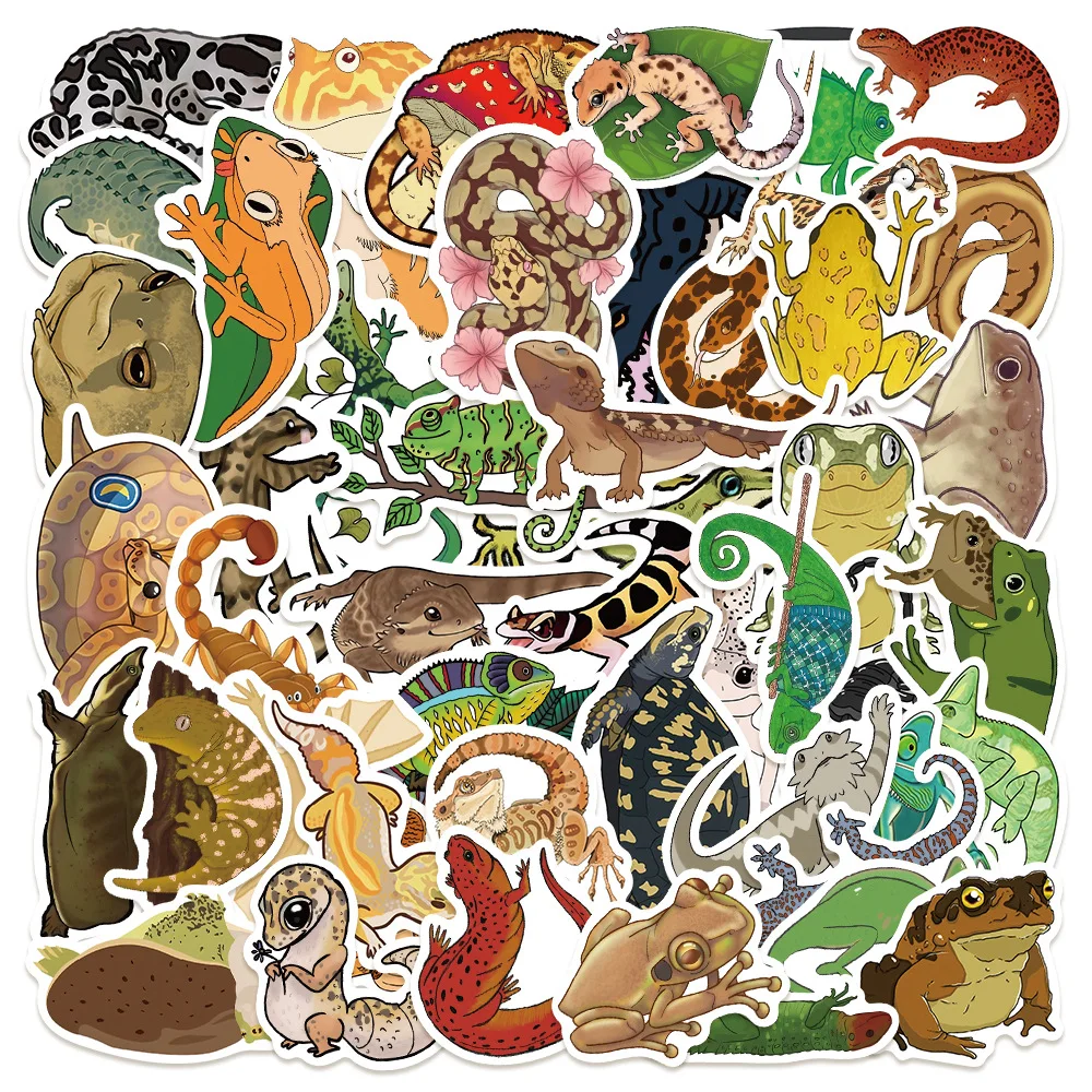 50/100PCS Cartoon Reptil Serie Graffiti Aufkleber DIY Dekoration Gepäck Notebook Schreibwaren Wasserdichte Aufkleber