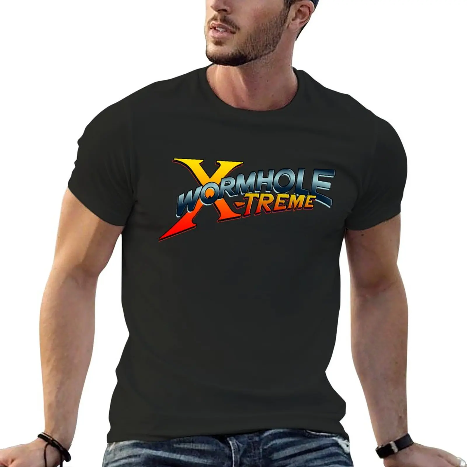 Wormhole-X-Treme Blanks T-Shirt para Homens, Roupas Brancas, Coisas Baratas