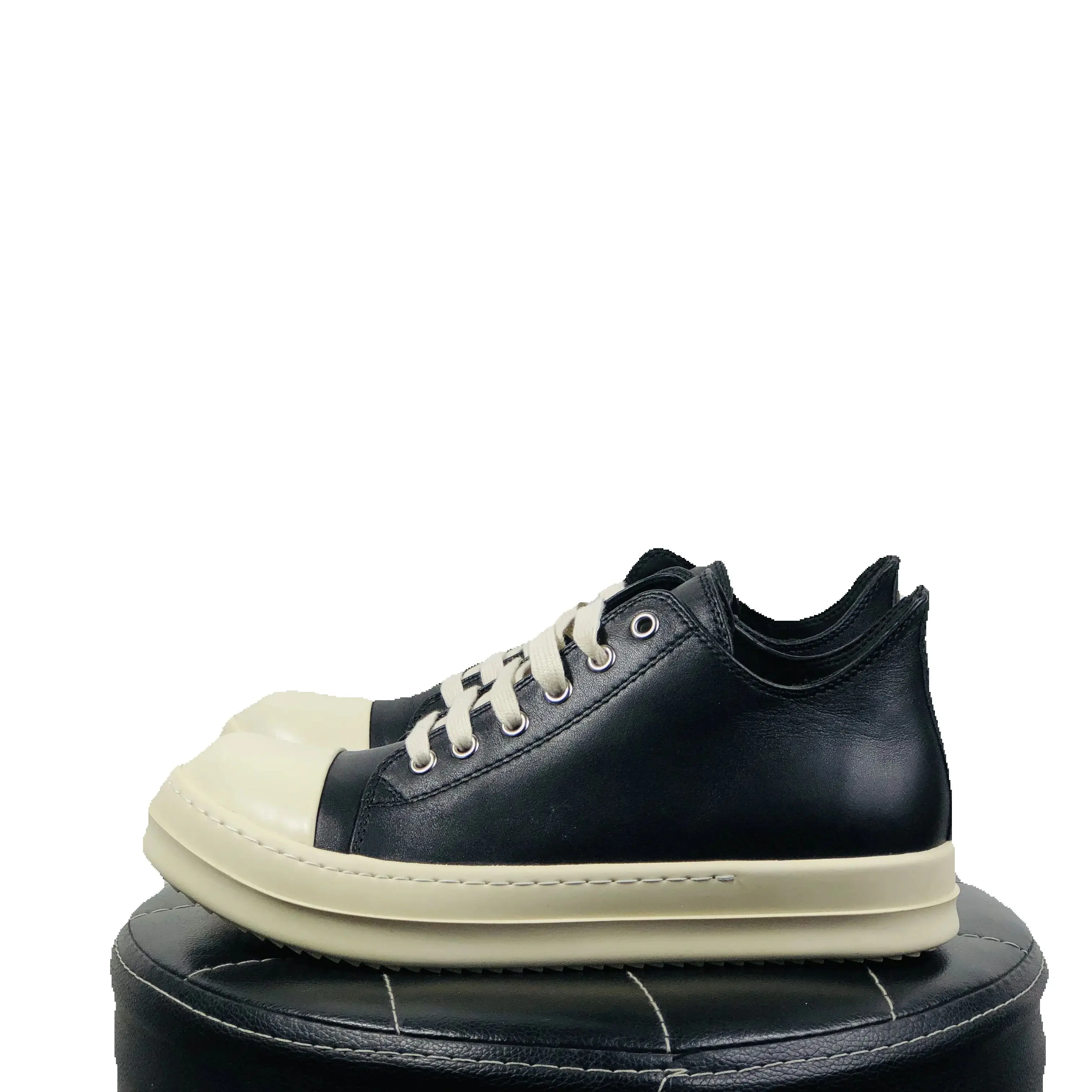 

Men Casual Shoes Genuine Leather Luxury Trainers Lace Up Women High Street Autumn Flats Black Pink Sneakers