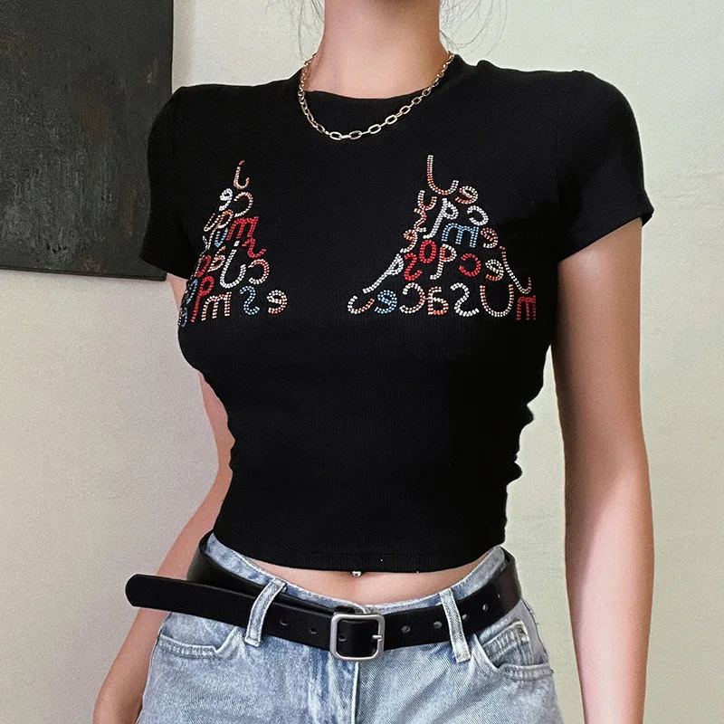 

Summer New Fashion Letter Embroidered Trend T-shirt Top For Women