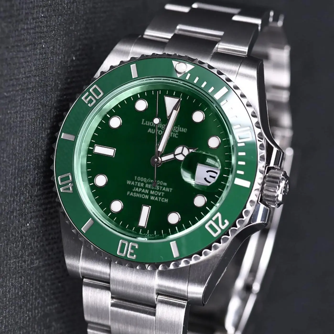 

Top Luxury Submariner Series Men's Watch, Fashionable Business Waterproof Automatic Mechanical Watch for Men, Skeleton Design, Stainless Steel Strap, with Calendar Display, Suitable for Various Occasions, Holiday Gifts for Men