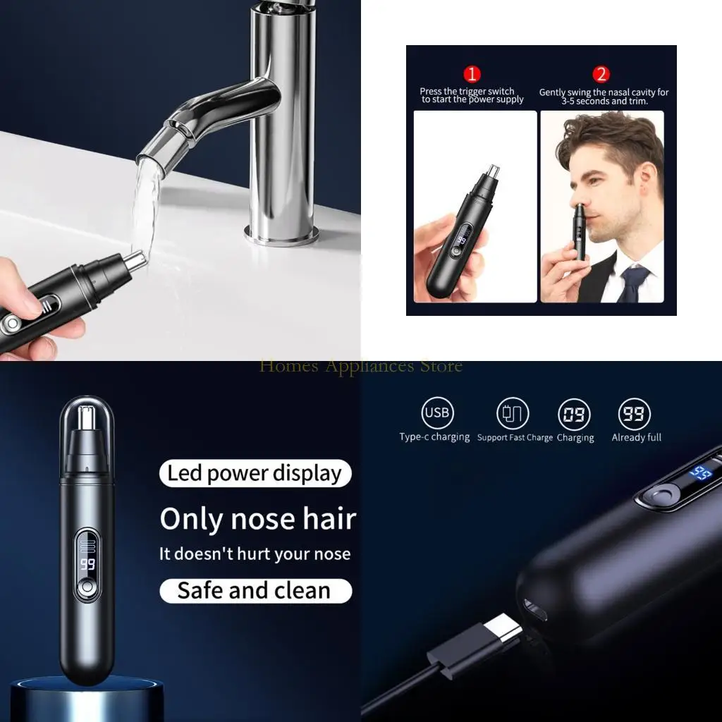 

D0AB USB -заряжаемый нос лезвия для грумеров для домашнего путешествия. Триммер.