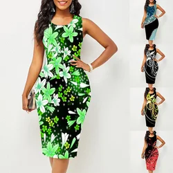 Women Vintage Slim Casual Befree 5XL Vest Tank Sleeveless Dress Large Big Summer Printed Elegant Party Beach Dresses