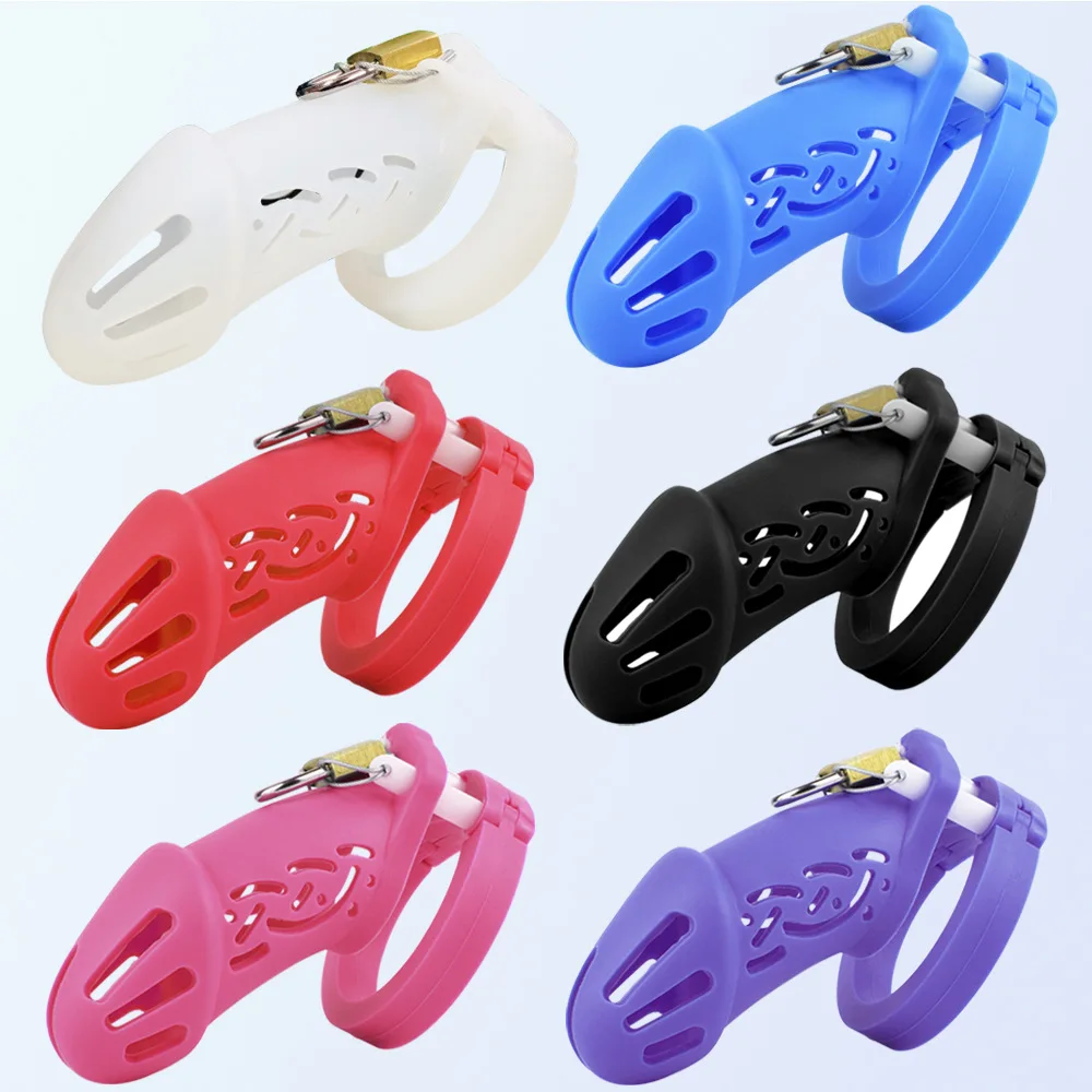 2023 New Silicone Upgrade Chastity Cage Devices Men Sexual Products Flexible Bondage Cock Rings Belt Hollow Penis Mamba Sex Toys