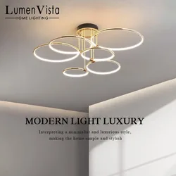 LED Chandelier Ceiling Electroplated Gold Remote Control Dimming living room Bedroom Bar Hanging Light Fixtures Novelty Lamp