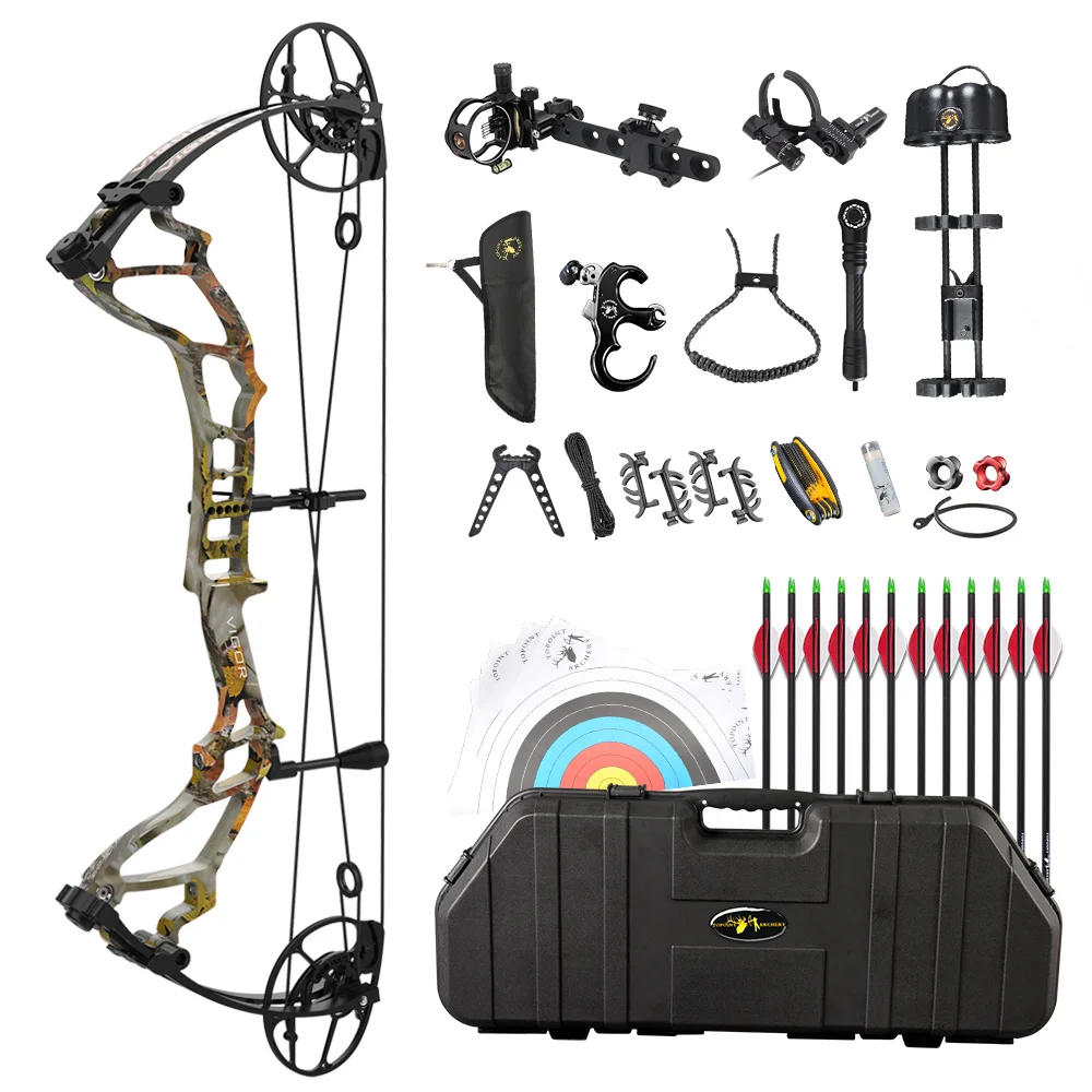 Archery Hunting Compound Bow VIGOR, LUXURY PACKAGE CNC Milling Riser,USA Gordon Composites Limb,BCY String OEM/ODM