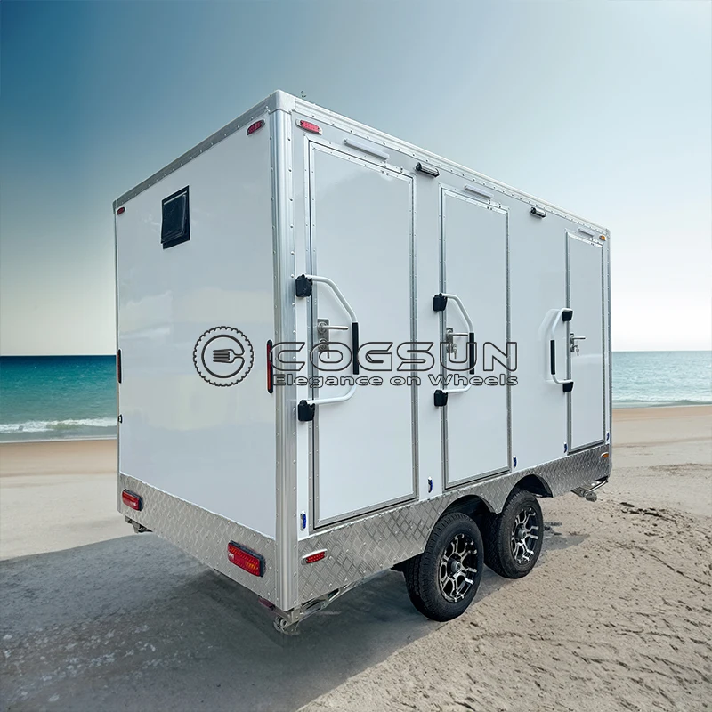 

Luxury Portable Restroom Trailer with Shower Room for Public Use at Beaches and Pool Facilities
