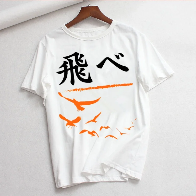 

haikyuu Summer Fashion Graphic T Shirt Women Tops Base O-neck Tees Funny Girls Tshirt Neck Slight Stretch T-shirt