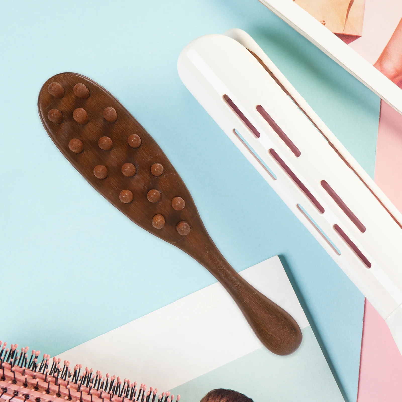 

Wooden Scalp Massage Comb Sandalwood Wide Teeth Hair Detangler Scalp Massage Brush Dandruff Removal Hair Massager