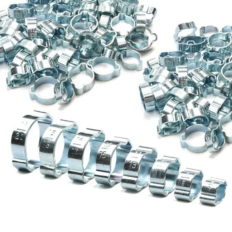 5-20mm Double Ear Clamps O Clips-Crimp O Clip Air Silicone Petrol Fuel Hose Pipe Clamps Clips Hose Fuel Clamps Kits