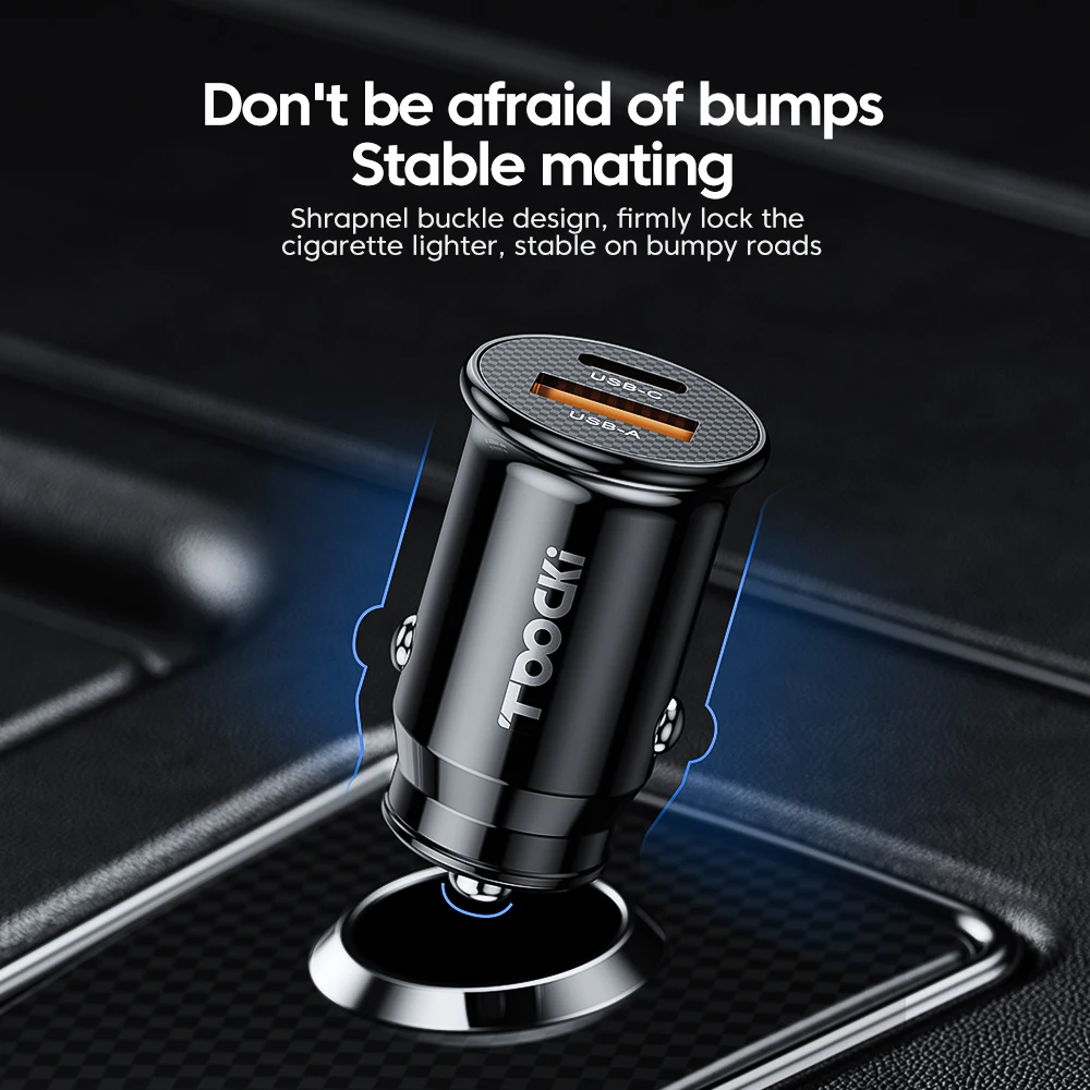 Toocki Car Charger USB C Fast Charger 45W 24V 5A Quick Charge for iPhone 12 13 14 Pro Xiaomi Samsung QC4.0 Truck PD Car Charger image 4