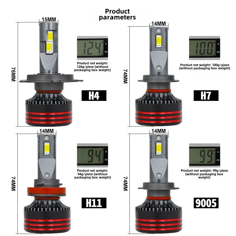 High-Power LED Car Lights Integrated Illumination for Off-Road Vehicles M8 Pro Big Light Far-Reach Lighting Equipment Accessorie