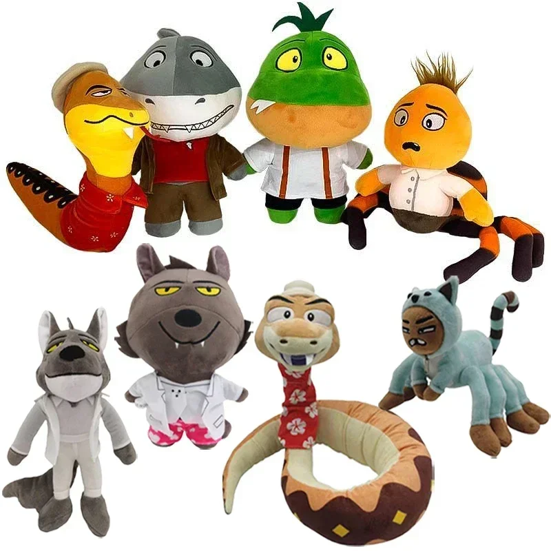 The Bad Guys Anime Brinquedos De Pelúcia, Mr Snake Piranha, Lobo, Tubarão, Ms Tarântula, Bichos De Pelúcia, Plushie Figure, Travesseiro Presente