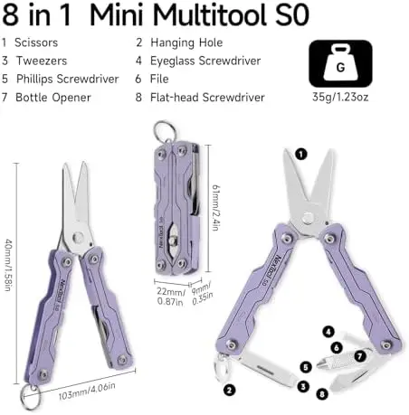 NexTool Micro Sailor Scissors S0 8-in-1 Keychain Tool