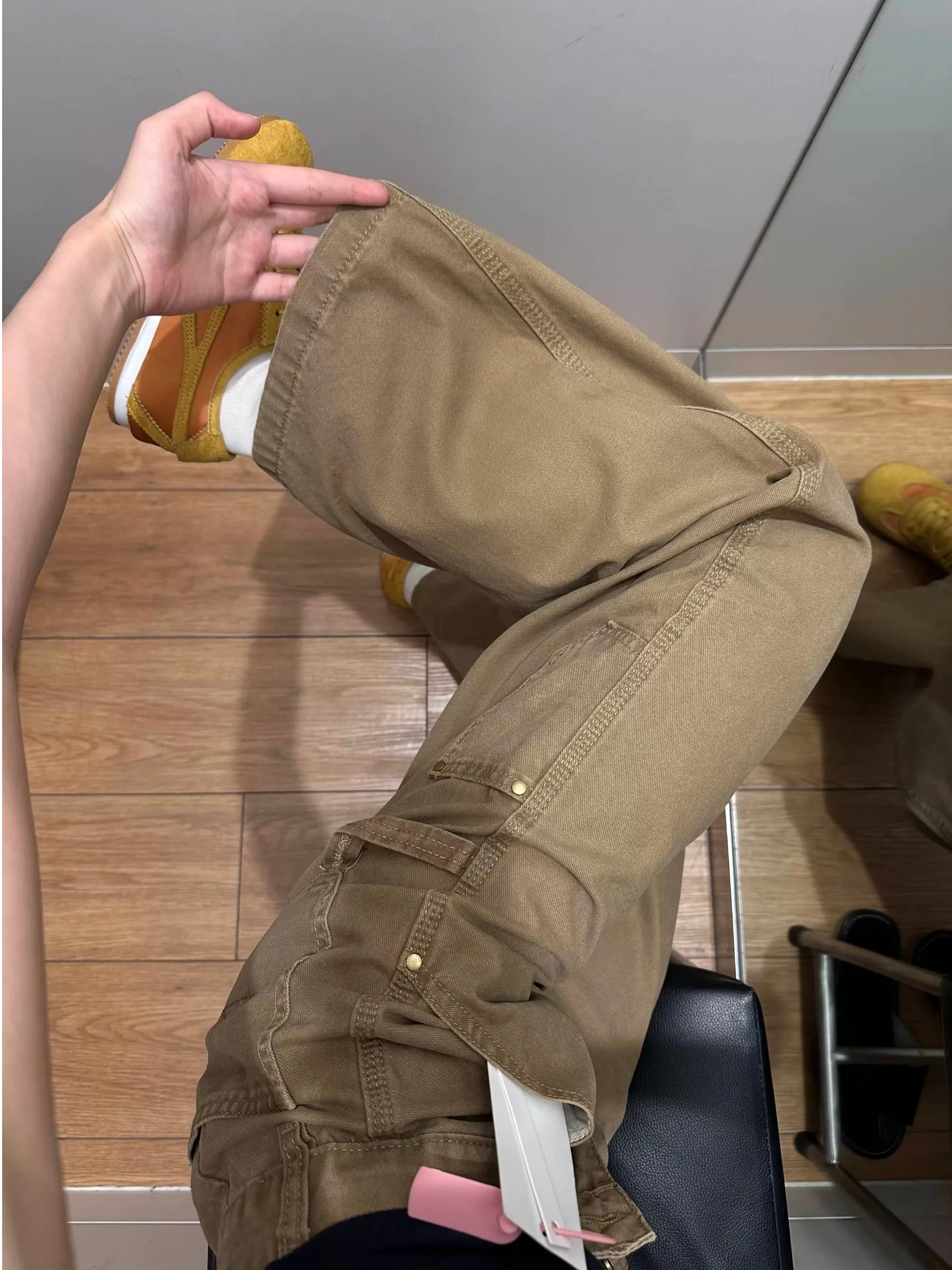 

Loose Wide Leg Casual Straight Jeans Women's Khaki Workwear Denim Pants High Waist Vintage Waed Autumn Faion Ladies