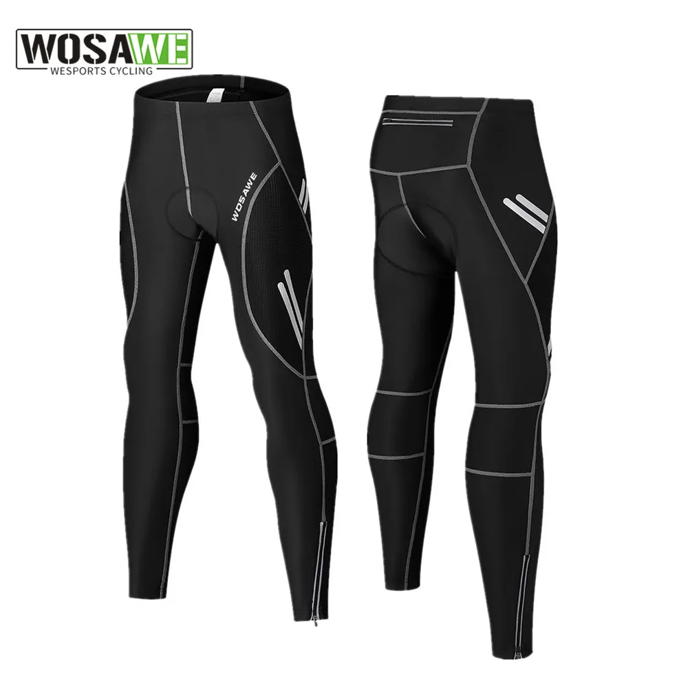 

WOSAWE Summer Men's Cycling Pants Breathable GEL Pad Bike Tights Bottom MTB Leggings Reflective Bicycle Downhill Long Trousers