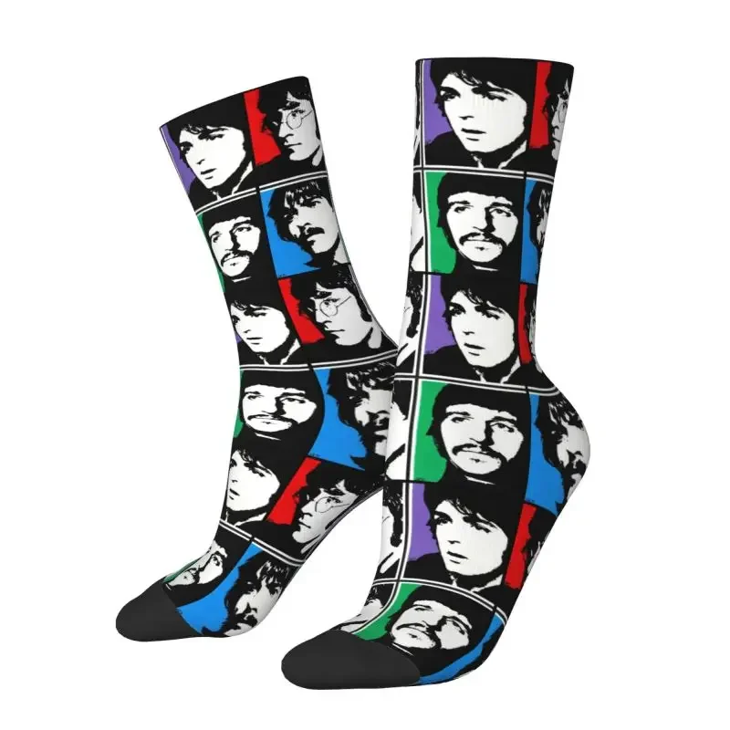 Novelty Printed Heavy Metal Rock The Beatle Socks for Men Male Women Stretchy Summer Autumn Winter Crazy Crew Socks