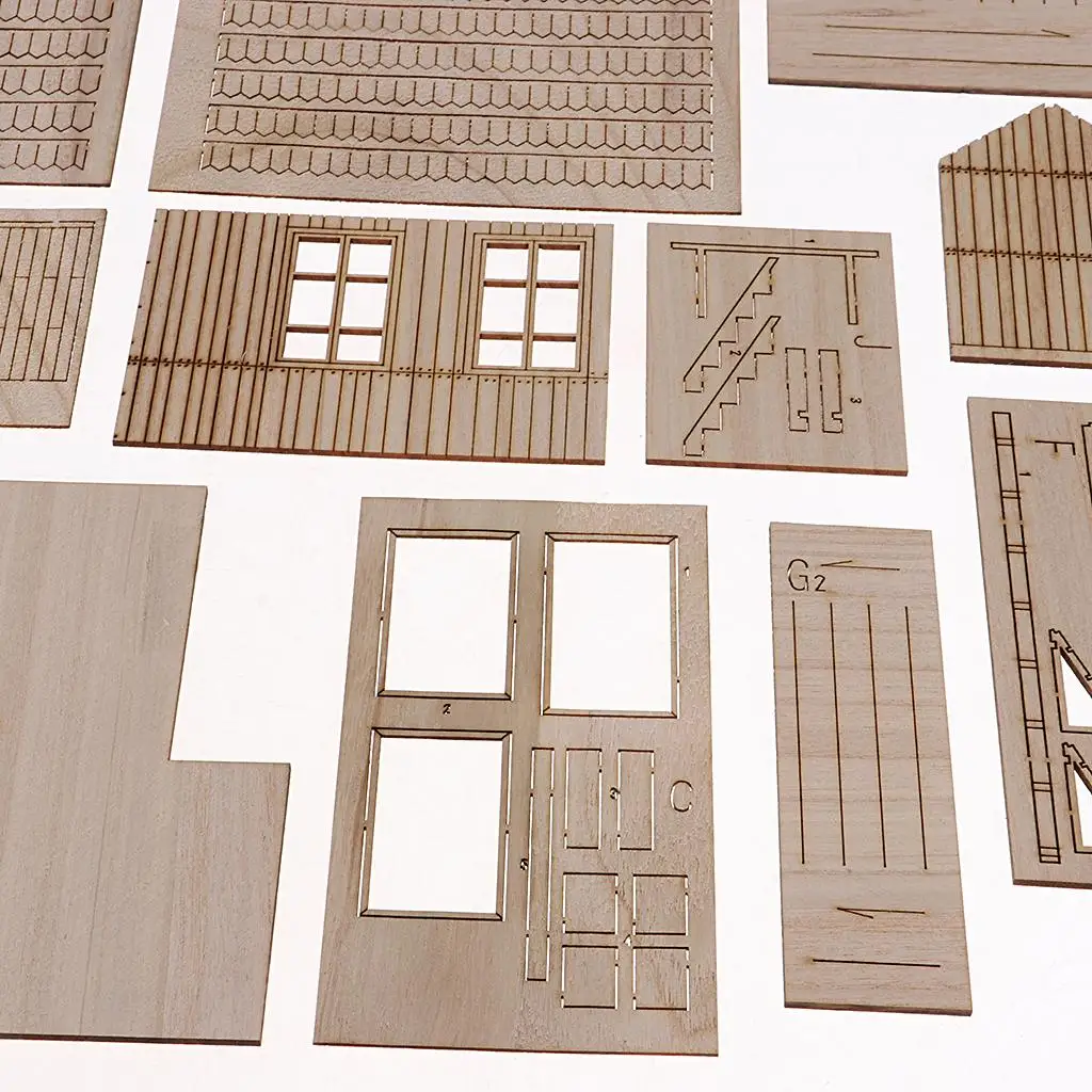 Handgefertigte DIY-Modellbausätze aus Holz Ruinenhaus 1:35 Tischlayout