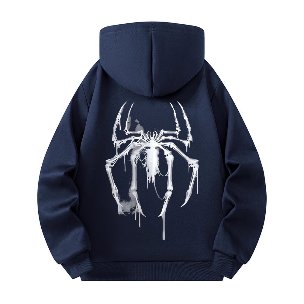 Herren-Halbzip-Hoodie mit personalisiertem Spinnen-Print, Street-Style, lässiger Sweatshirt, Herbst- und Winter-Trend, Fitness- und Pendler-Oberteil – Detail 11