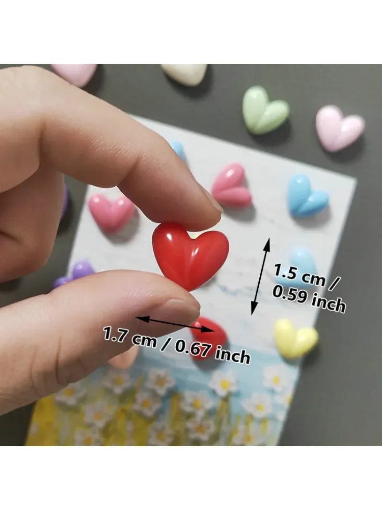 10pcs Mixed Colors Love Heart Shape Fridge Magnets Message Board Magnetic Refrigerator Sticker Room Home Decor