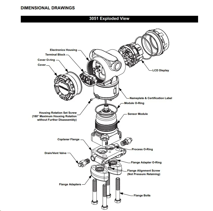 Original 3051CD Type Rosemount Emerson Differential Pressure Transmitter