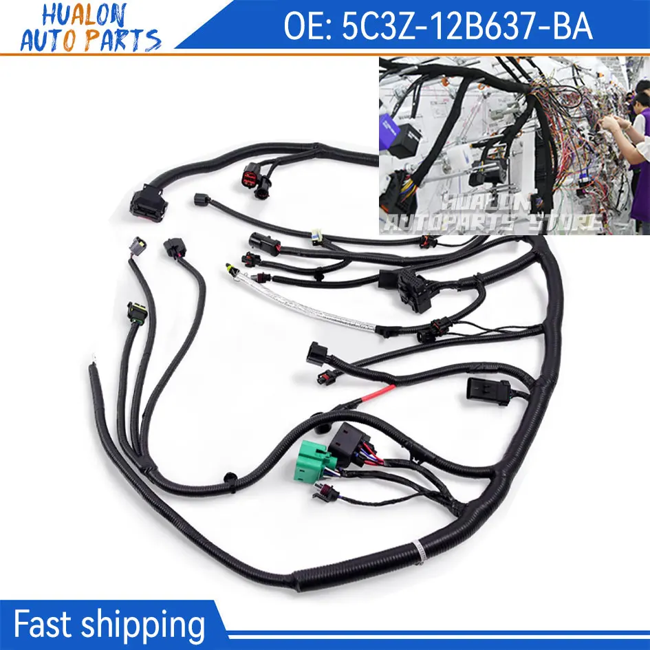 5C3Z-12B637-BA Engine Wiring Harness Fit for 2005 2006 2007 Ford F250 F350 F450 F550 Super Duty 6.0L Diesel Powerstroke Engine