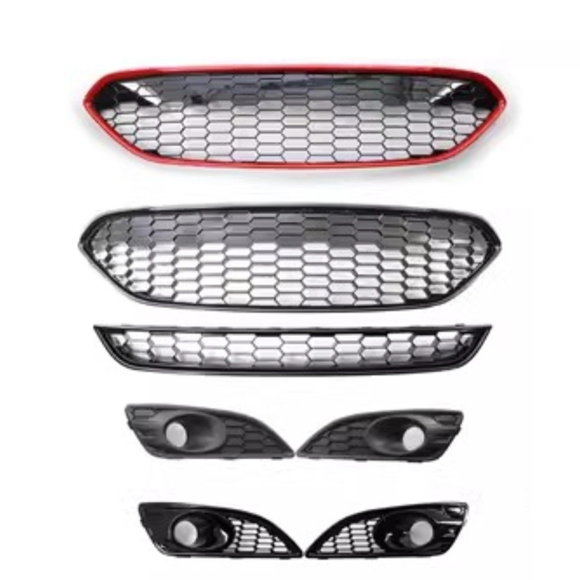 

Body Kit Front Bumper Radiator Lower Grille for Ford Fiesta 13-16 Convert ST Net Fog Lamp Frame Car Accessories