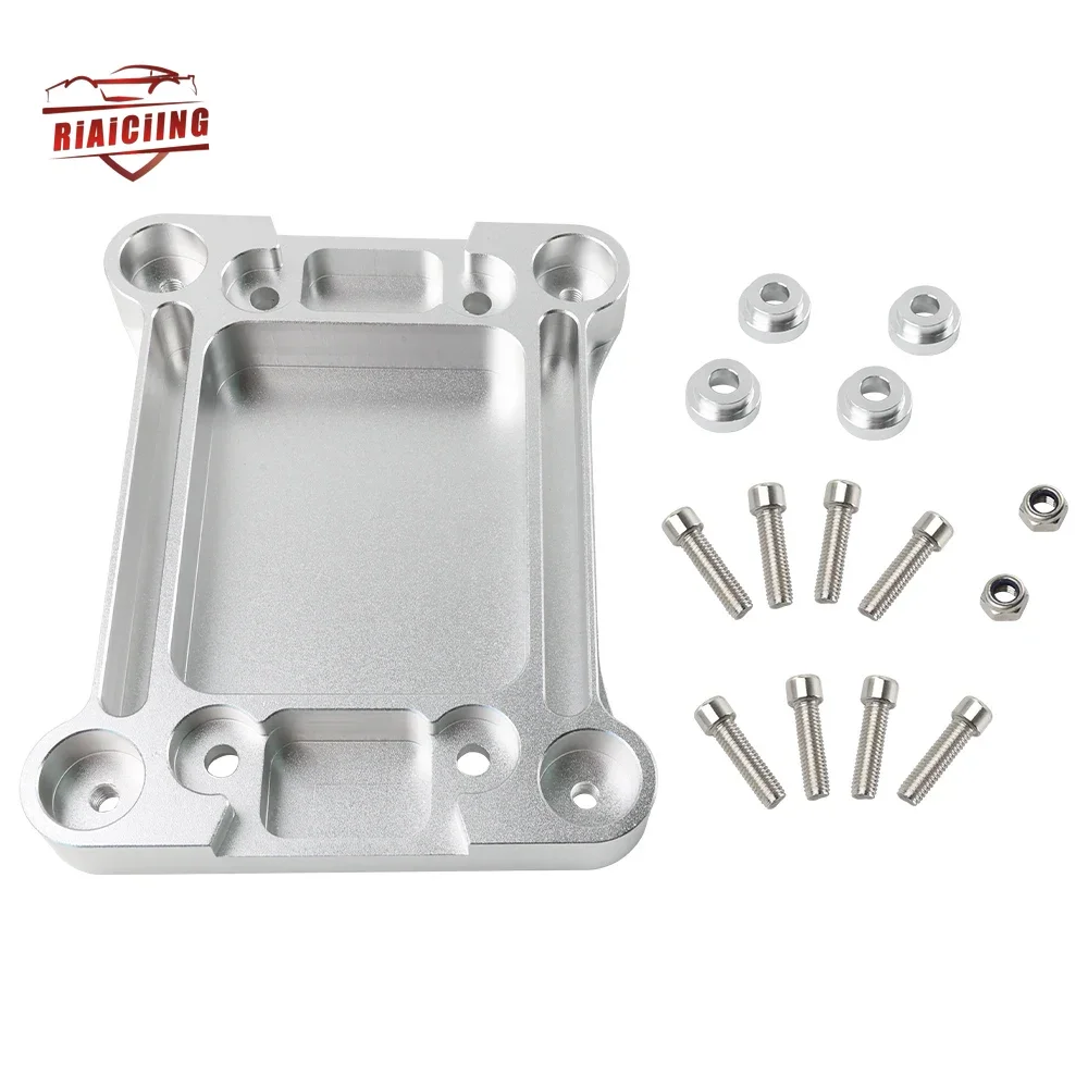 Motor Billet Shifter Base Plate Baseplate Aluminum Silver For Honda Acura Accord TSX K Swap K20 K24 EK EG Chassis Parts