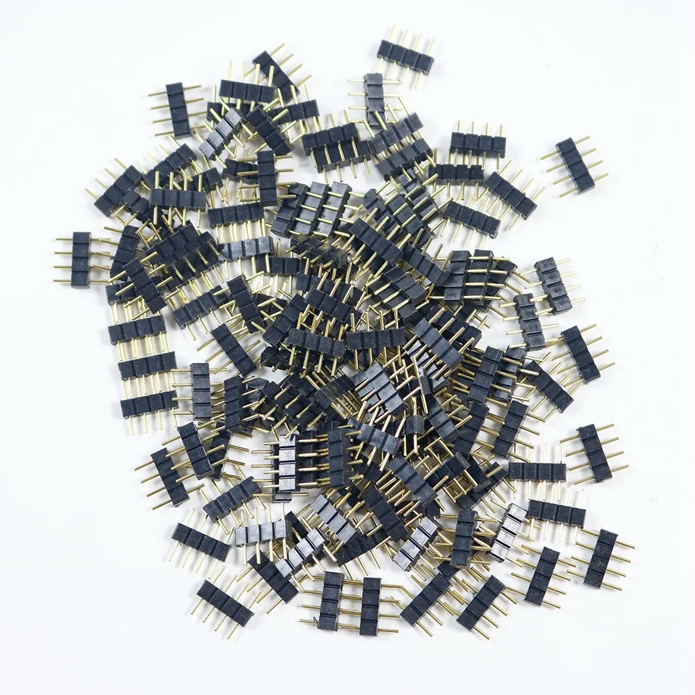 50Pcs 4 Pin Rgb Led Strip Male Plug Adapter Connector for 3528 5050 Strip Light