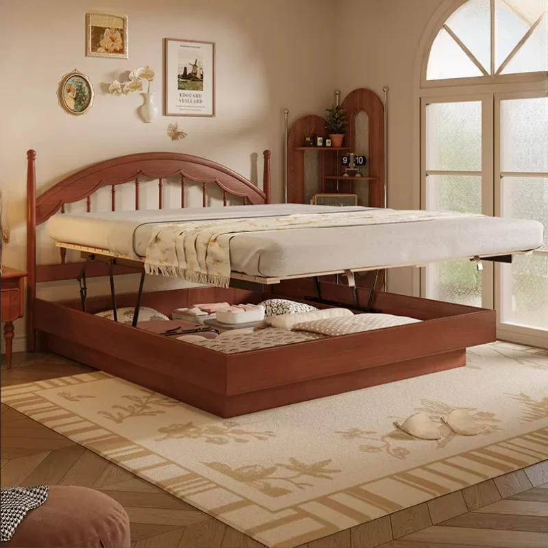 Modern Bedroom Double Bed Storage 200× 180 Loft Cabinets Hotel King Beds Headboards Wooden Princesse Cama Furniture