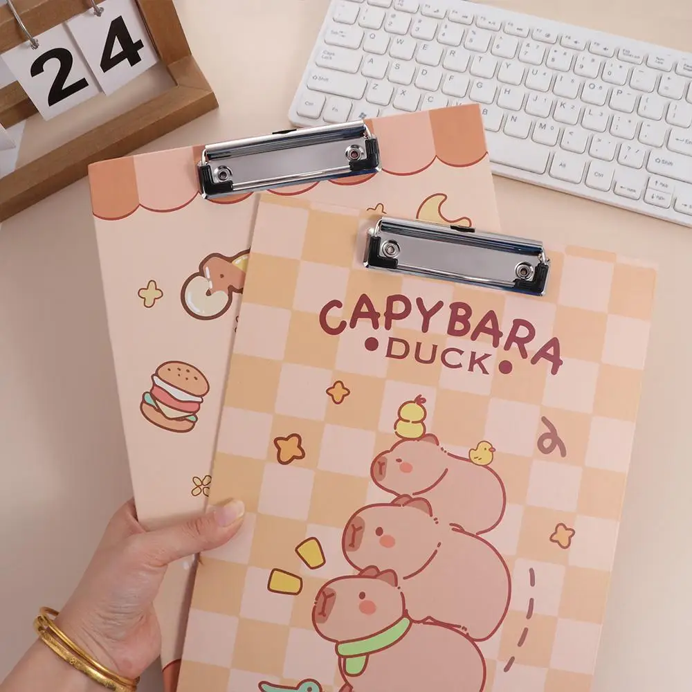 Aesthetic A4 Board Clip Folder Good-looking Document Capybara File Folder Paper Holder File Storage Writing Clipboard
