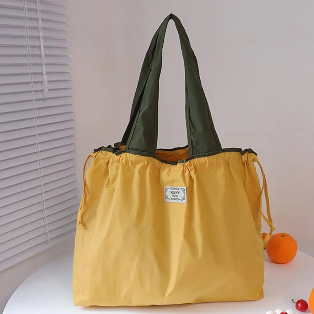 Drawstring Eco-Friendly Fashion Supermarket Shopping Bag Foldable Shopping Bag Reusable Waterproof Travel Grocery Bag