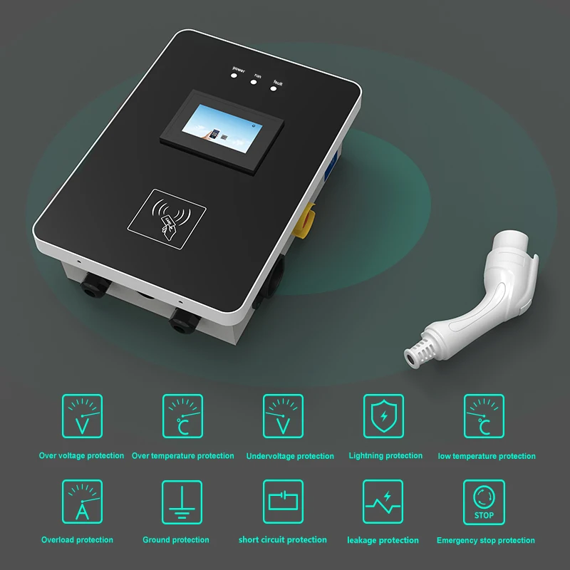 32A Wallbox 11kw EV Charger Station For Type 2 Electric Vehicle