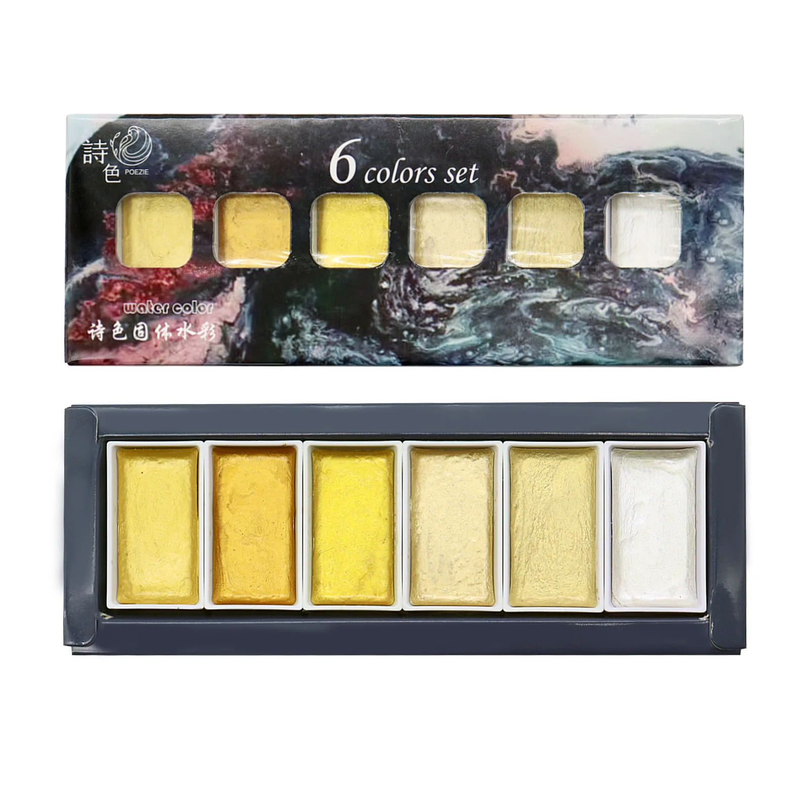 6 colors set, Watercolor paint for Professional, for artists and crafters,Illustrations, Drawing, Lettering