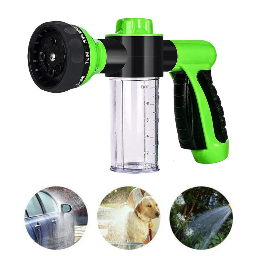 Druk Slang Nozzle Schuim Pistool 8 In 1 Jet Spuitpistool Zeepdispenser Tuin Watering Paard Hond Dier Auto Wassen tool Dropshipping