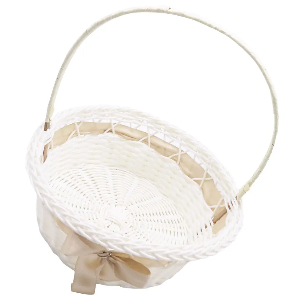 Elegant Wedding Flower Basket with Handle Handheld Woven Rustic Design for Party Favors Gift Storage Decorative Fruit Basket
