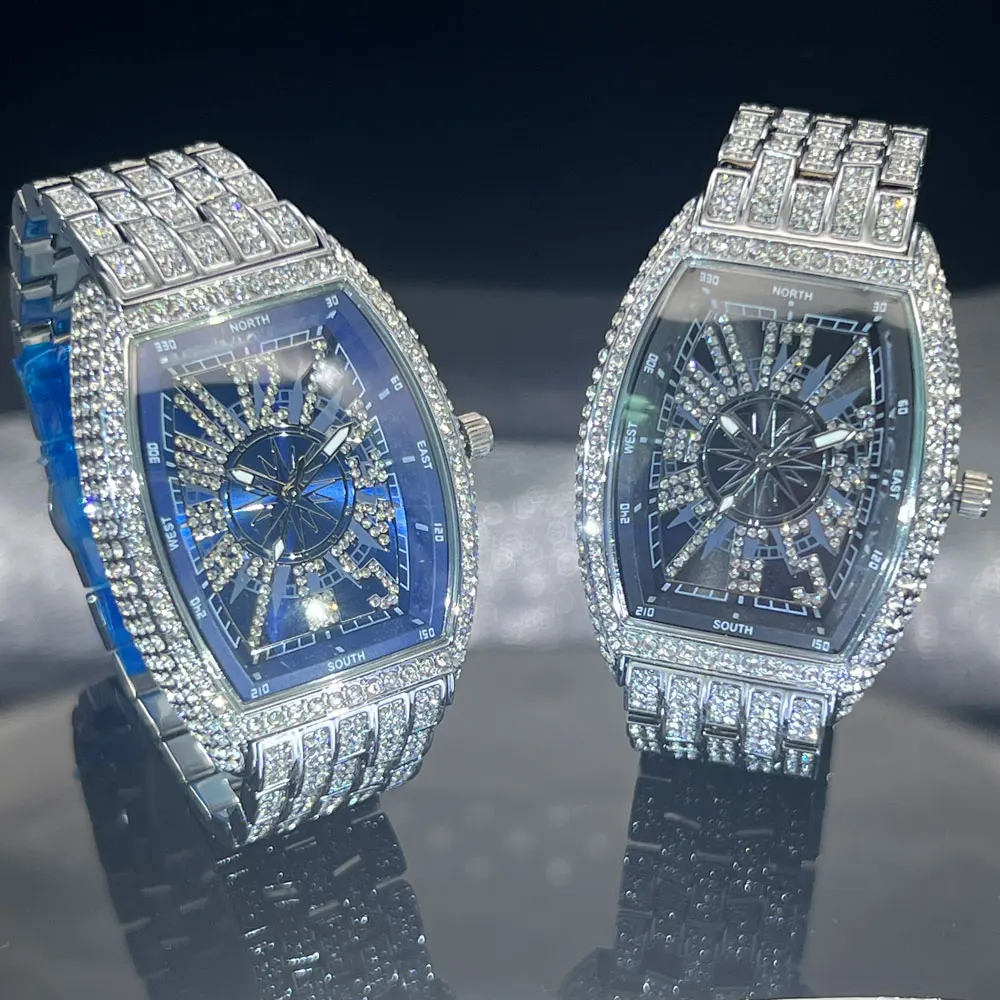 

Роскошные золотые часы мужские брендовые MISSFOX модные хип-хоп lce с бриллиантами и солнечным узором буквальные кварцевые наручные часы мужские дропшиппинг хит продаж