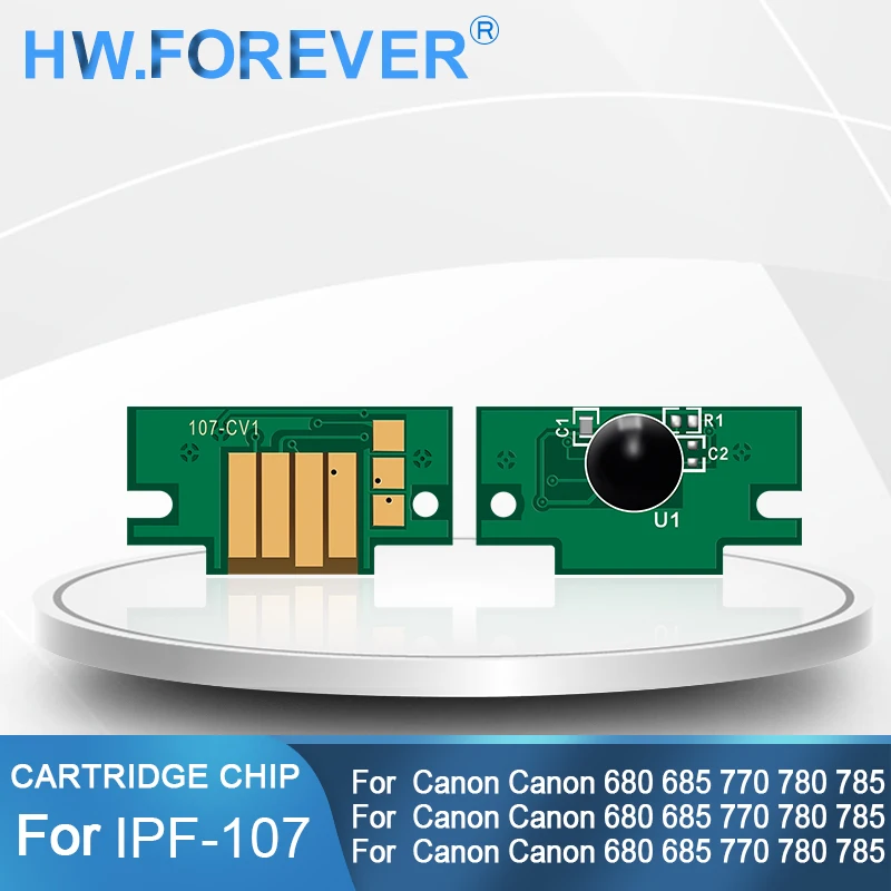 For Canon PFI-107 PFI107 Permanent Cartridge Chip For Canon imagePROGRAF  iPF680 iPF685 iPF770 iPF780 iPF785 Printer ACR Chips